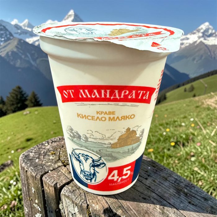 Краве Кисело Мляко от Мандрата 4,5% 0,400гр